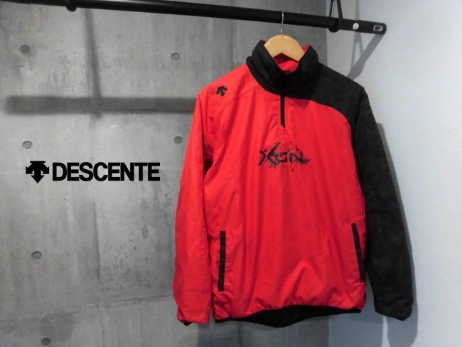 DESCENTE デサント XGN 中綿入り ハーフジップジャケットM/プルオーバー ウィンドブレーカー/赤 レッド/メンズ/D0R-A9201/野球_画像1