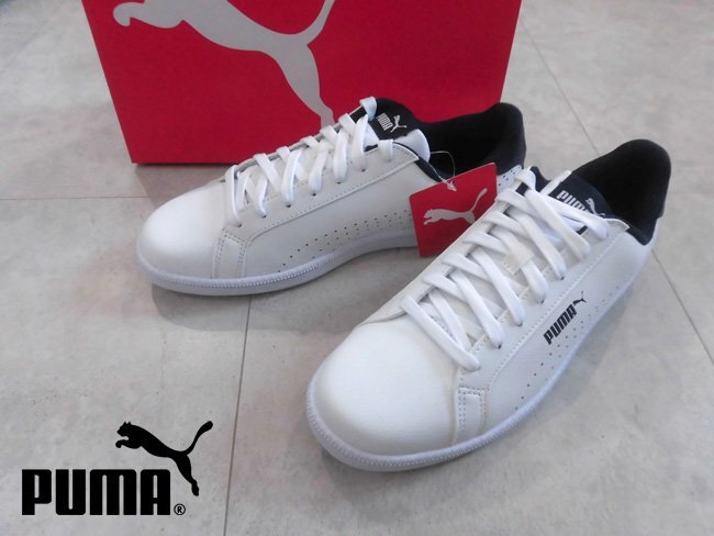 新品 PUMA プーマ Smash Perf スマッシュパーフ レザー スニーカー/US8 26cm/メンズ/白 紺/363722-04_画像1