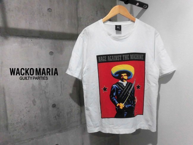 WACKOMARIA ワコマリア WACKO MARIA GUILTY PARTIES × RAGE AGAINST THE MACHINE コラボ Tシャツ M メンズ ホワイト 90年代ロックバンド_画像1