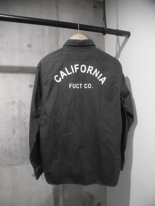 FUCT SSDD ファクト CALIFORNIA FUCT CO. チェーン刺繍 ワークシャツ M/長袖シャツ/グレー/メンズ_画像3