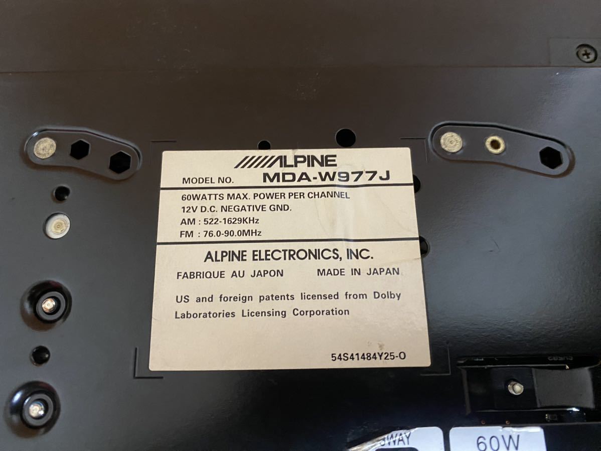 ALPINE アルパイン 2DIN CD MD MDA-W977J 再生確認済　画面× リモコン付き_画像4