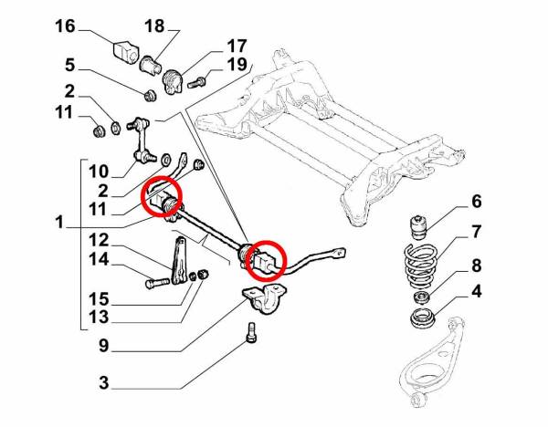  prompt decision! Alpha Romeo GTV Spider 916 series rear stabi stabilizer urethane inside diameter 21mm bush R/L set 