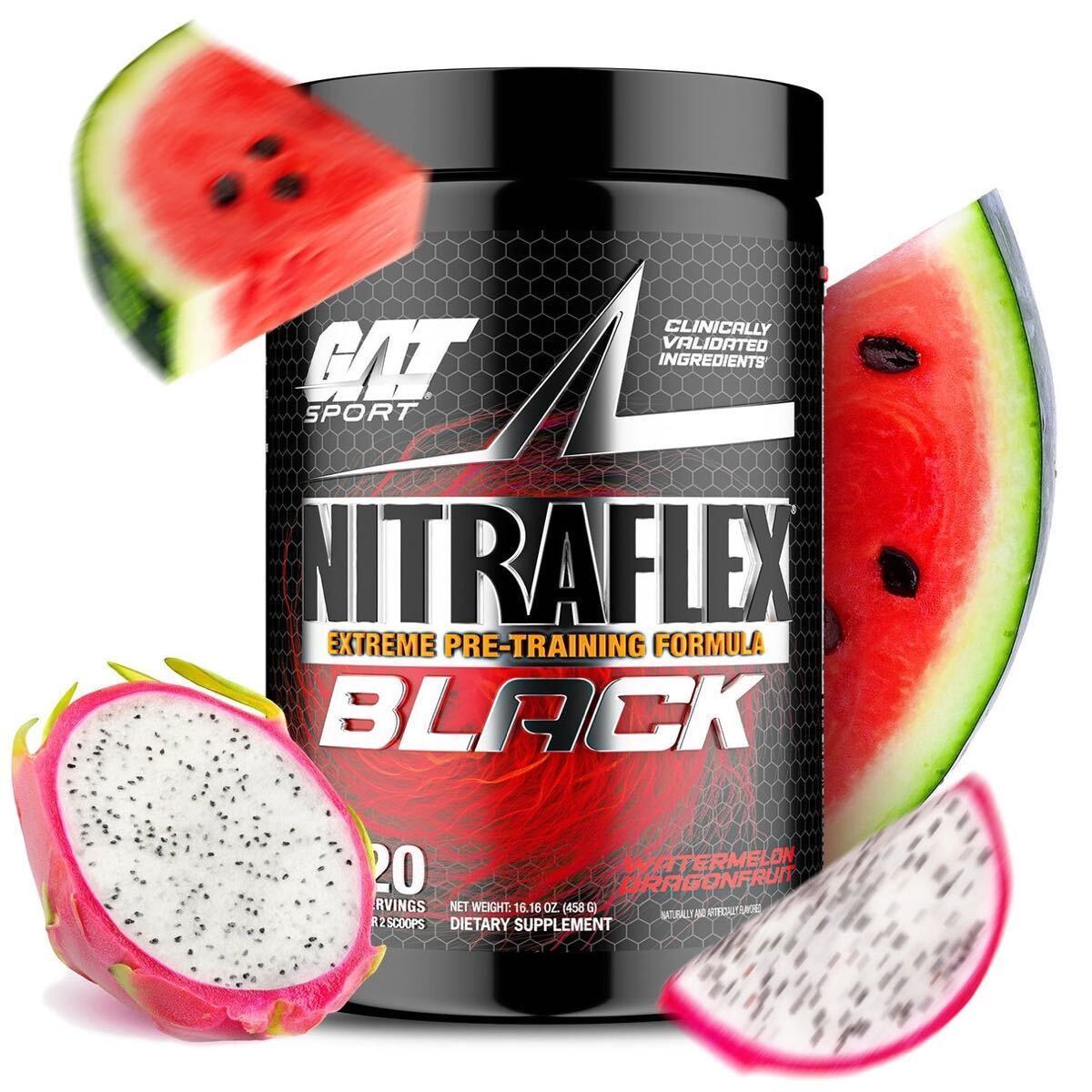 ★新作★日本未発売★超強力最強プレワークアウト！GAT Sport社 Nitraflex Black - 40回分 ウォーターメロンドラゴンフルーツ味★★_画像1