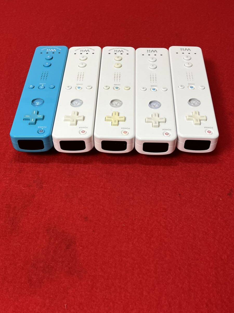 A02 Wiiリモコンプラス(Wiiモーションプラス内蔵)3個青１個 白 2個 RVL-036 任天堂 純正 RVL-003 白　ホワイト　2個　コントローラ合計5個_画像3