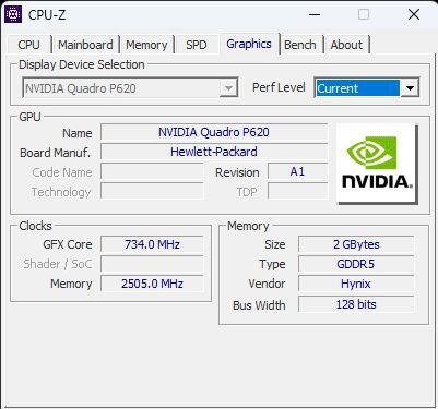 【送料無料】HP純正 NVIDIA Quadro P620 グラフィックボード（4K/4画面 HDR） GDDR5/2GB【動作テスト済み】 ⑤の画像6