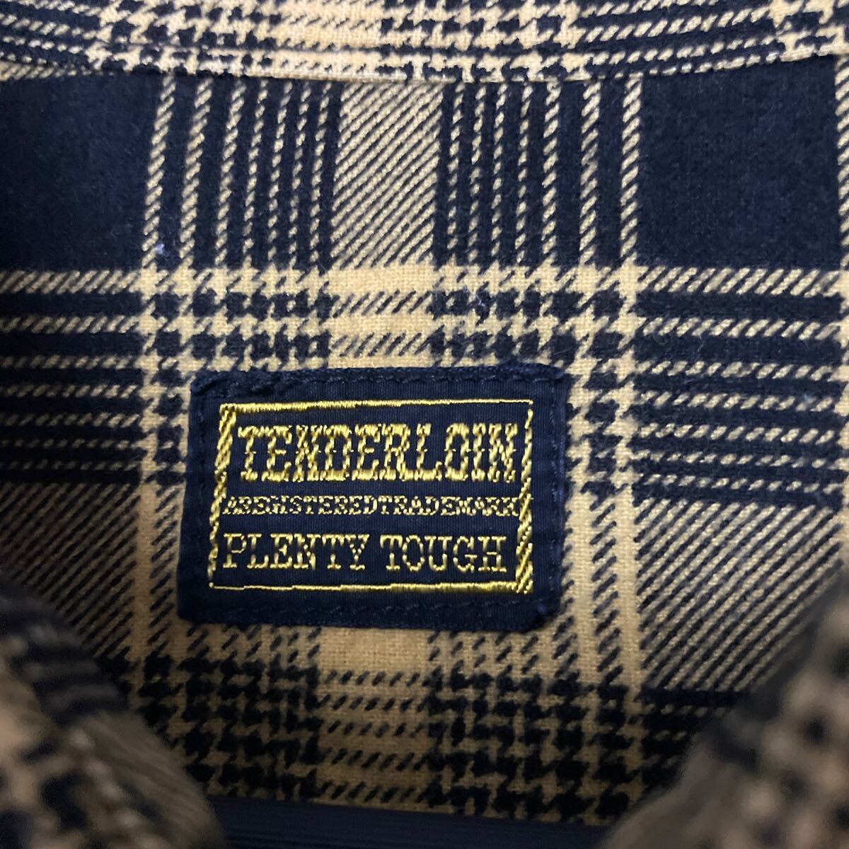 本店限定 TENDERLOIN テンダーロイン ロゴ刺繍 フランネルチェックシャツ M_画像6