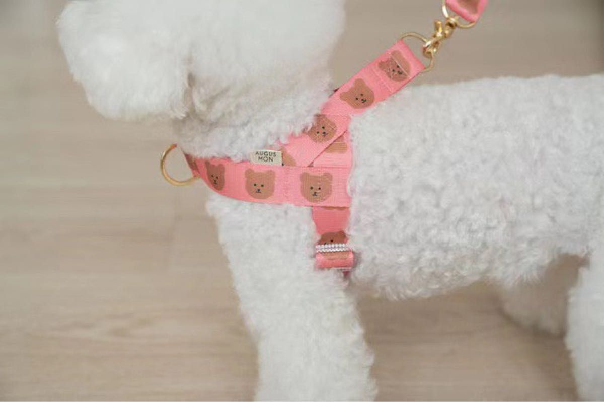 ペット用お散歩リード ハーネス Sサイズ ピンク猫 子犬 小型犬 のリード　 犬用品 ドッグウェア