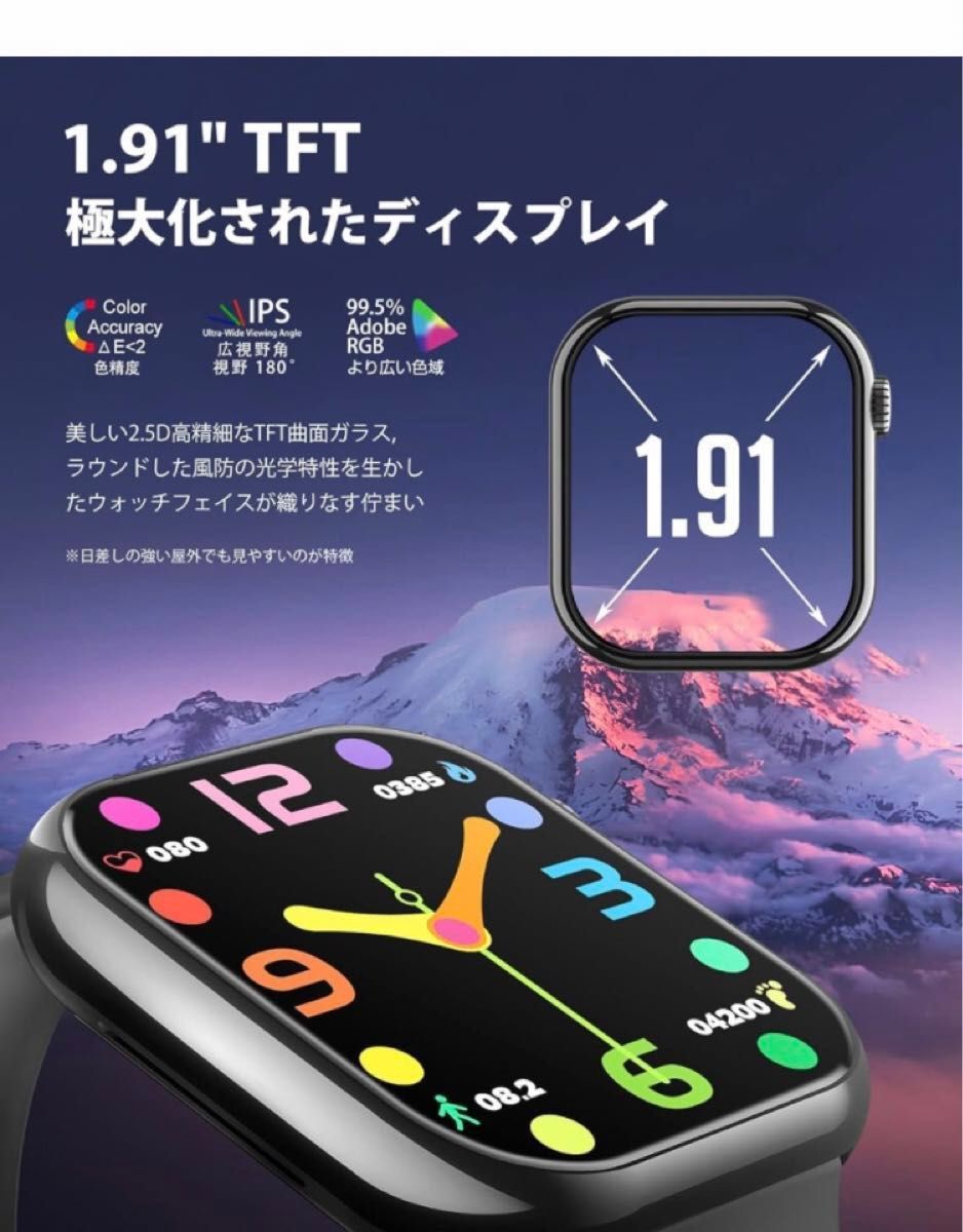 スマートウォッチ　新品　Bluetooth iPhone android 防水　通話機能付き 心拍 血糖値　血圧　歩数計 腕時計