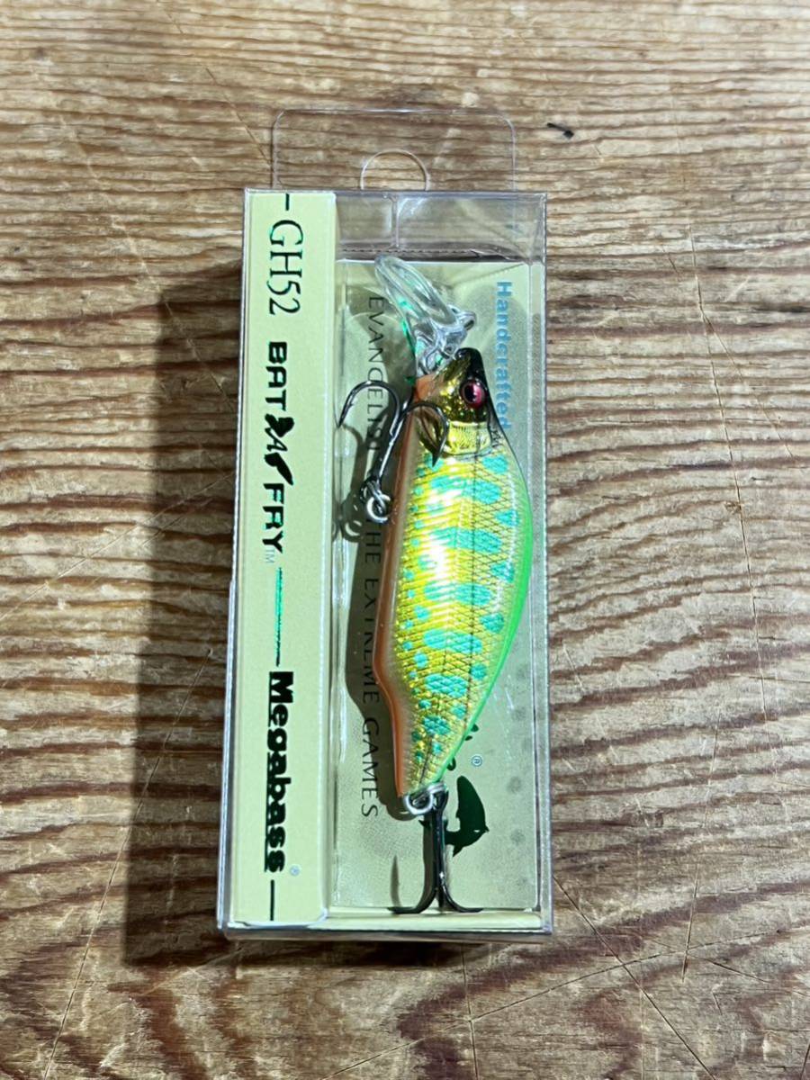 メガバス　GREATHUNTING　GH52 BAT A FRY　バタフライ #7 DD LIME BACK GOLD OB 新品　_画像1