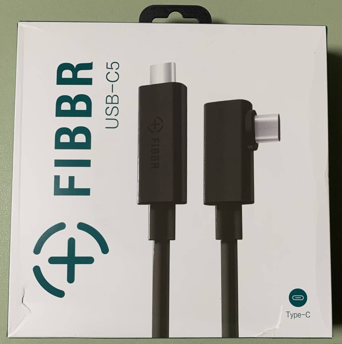 FIBBR L字 USB C充電ケーブル (10FT) 光USB 3.1ケーブル USB-C光ファイバーL型 Type-C リンクケーブル USB-CからUSB-C 高速データ伝送用
