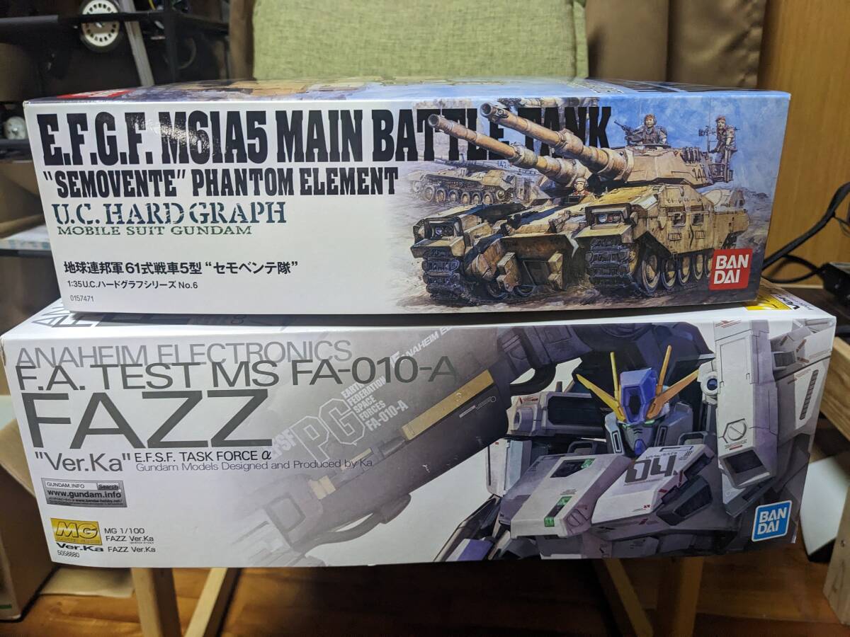 【セット】MG 機動戦士ガンダムセンチネル FAZZ Ver.Ka 1/100 ハードグラフ 地球連邦軍 61式戦車5型 セモベンテ隊 1/35_画像1