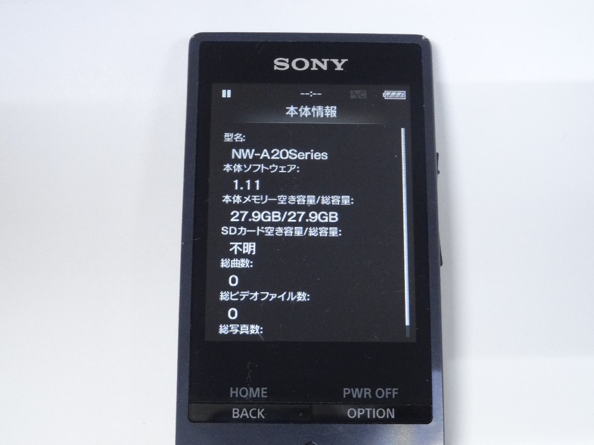 ユ■/Zこ7612　SONY ソニー WALKMAN ウォークマン NW-A26 チャコールブラック 16GB 再生OK ジャンク 保証無_画像2