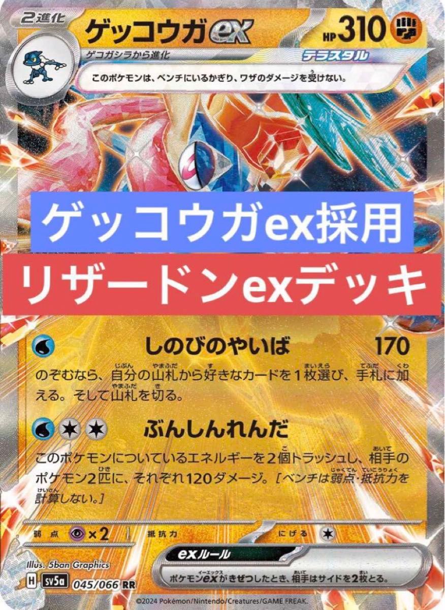 ポケカ　リザードンexデッキ ゲッコウガexデッキ　構築済みデッキ 初心者におすすめ