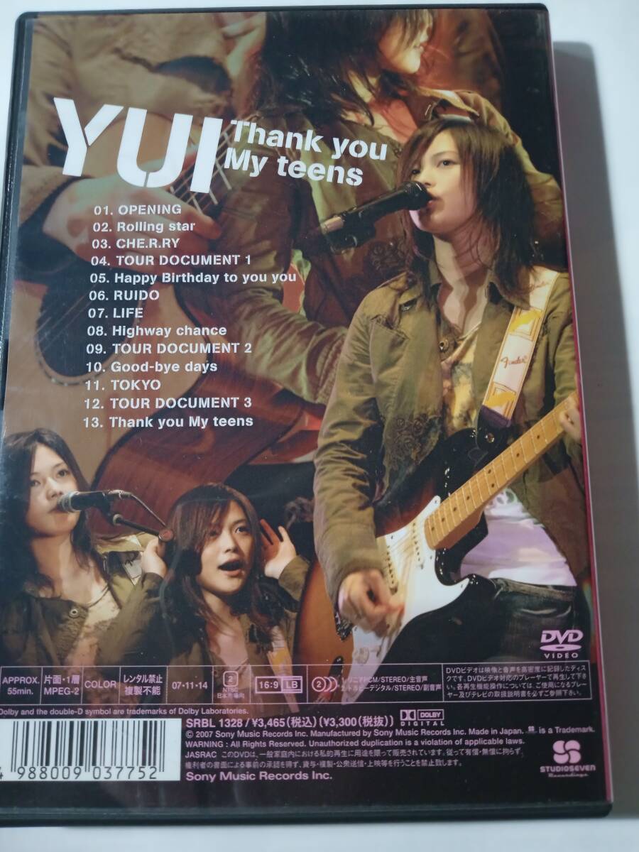 ＤＶＤ　YUI First Live DVD Thank you My teens 管理（Ｌ_画像3