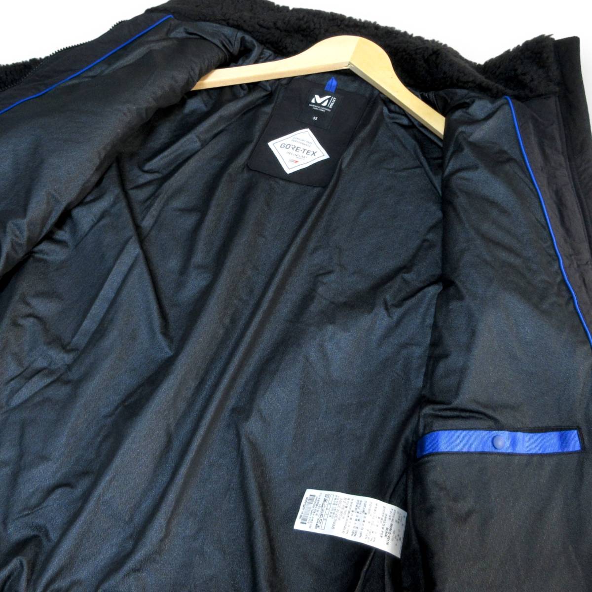 新品◆MILLET◆防風 透湿 耐水 GORE-TEX INFINIUM ボアフリース ジャケット XL 黒◆ミレー ブルゾン アウトドア 20116◆J1620b_画像3