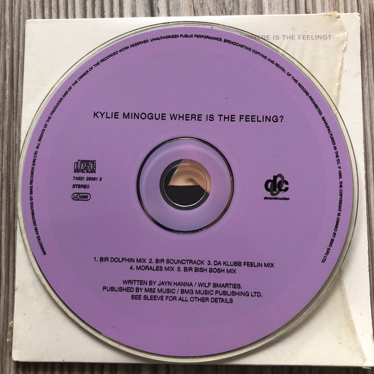 【即決】Kylie Minogue カイリー・ミノーグ/Where Is The Feeling? 5曲入り英盤CDS 1995年 Brothers In Rhythm/David Moralesの画像4