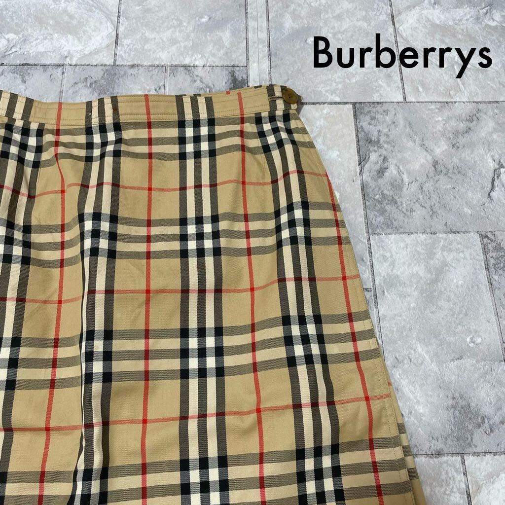 90s Burberrys バーバリー ラップスカート ノバチェック 巻きスカート リバーシブル ヴィンテージ レディース サイズM 玉SS1584_画像1
