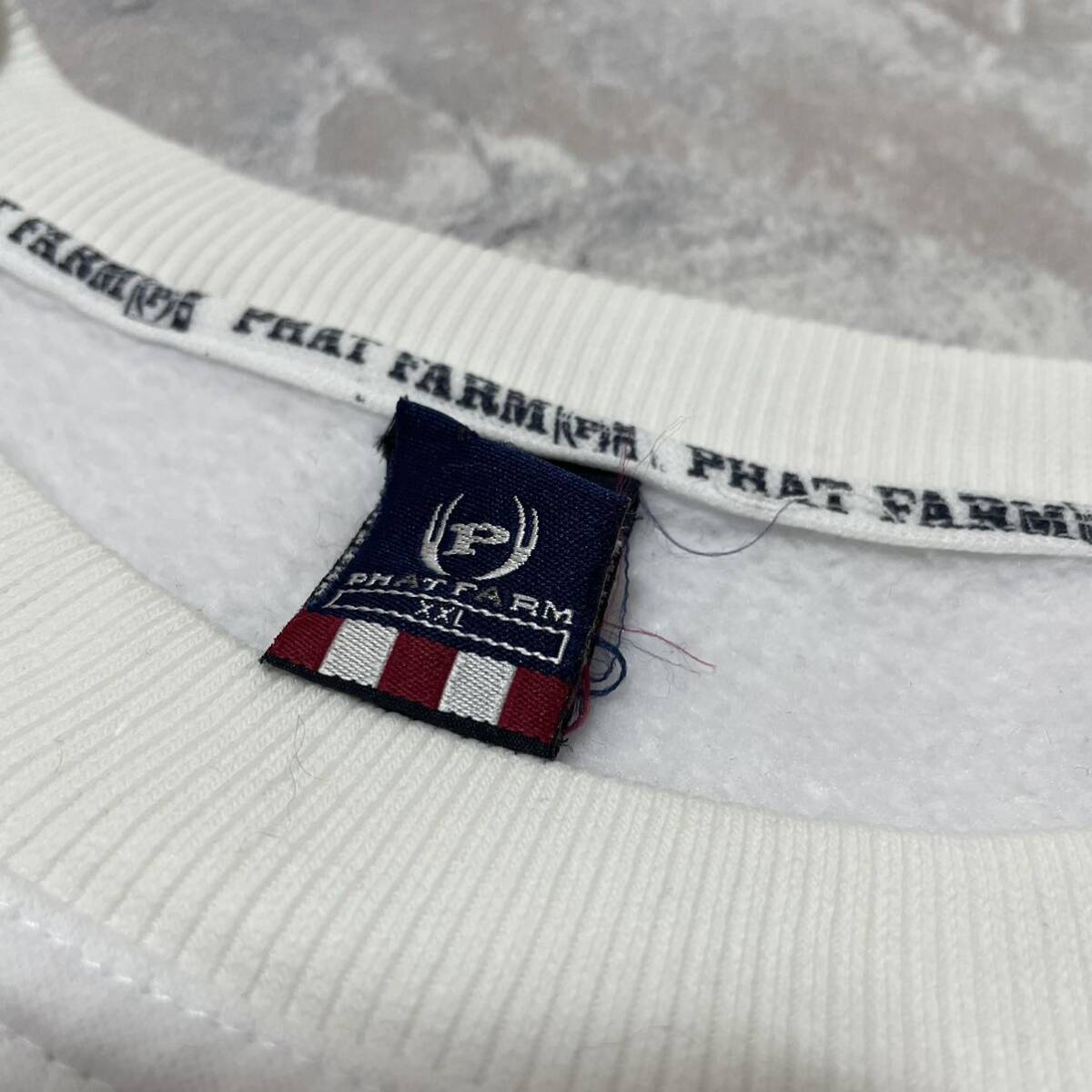 90s 00s PHAT FARM ファットファーム 当時物 sweat スウェット トレーナー プリントロゴ ビッグシルエット B系 ストリート 玉FL3469_画像2