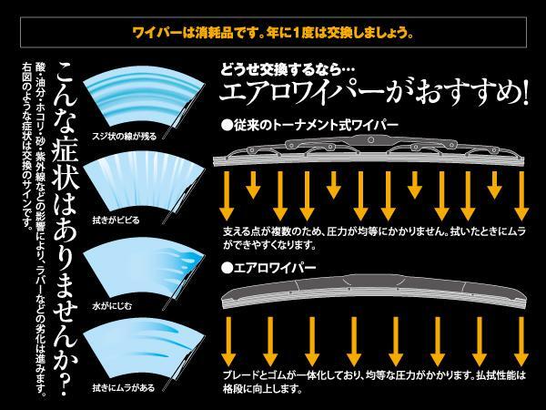 送料無料★エアロワイパー U字フック 350mm×500mm 2本セット テリオスキッド J111.131G H10.10～H12.10_画像2