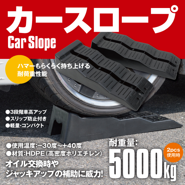 【地域別送料無料】カースロープ ジャッキアップ ジャッキアシスト 整備用 5t ローダウン車対応 2個セット_画像1