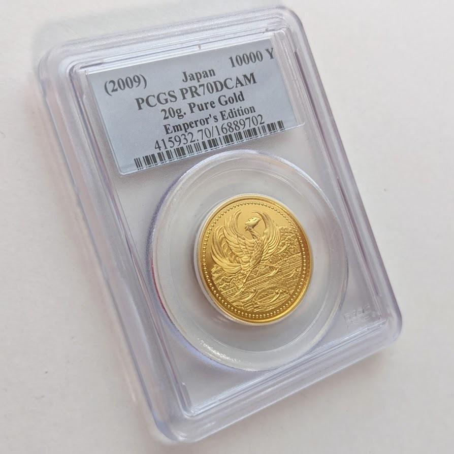 最高鑑定 PCGS PR70 DCAM 2009年 日本 金貨 天皇陛下御在位二十年記念貨幣 1万円金貨 平成21年 K24 純金 重量20.0g ゴールドコイン_画像5