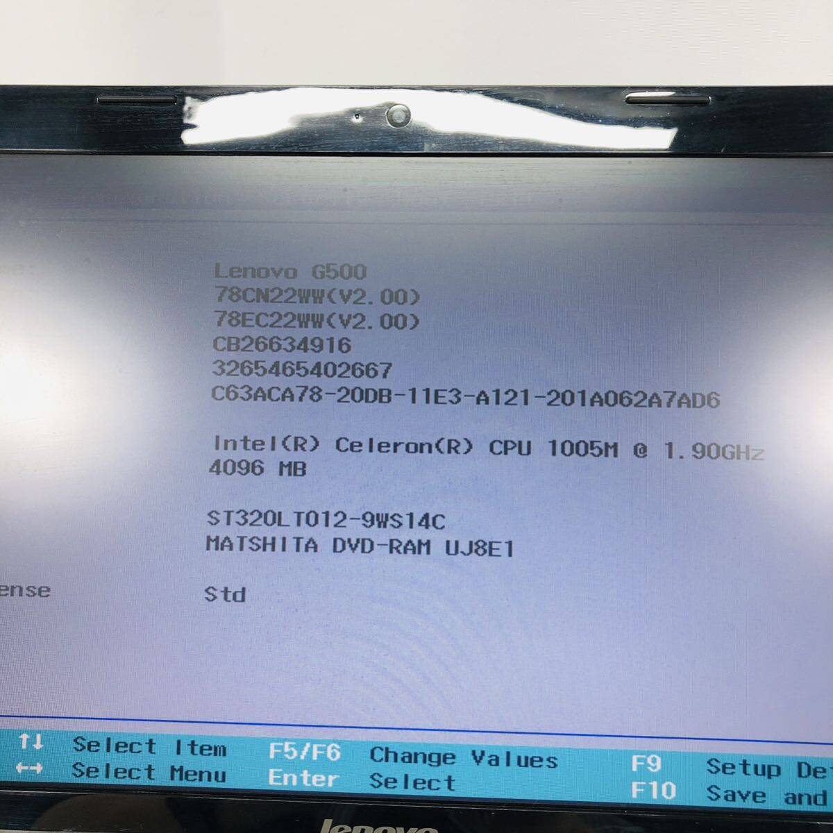 難ありジャンク Lenovo G500 ノートパソコン Celeron 1005M 1.9GHz メモリ4GB HDD320GB DVDドライブ キーボード不良_画像9