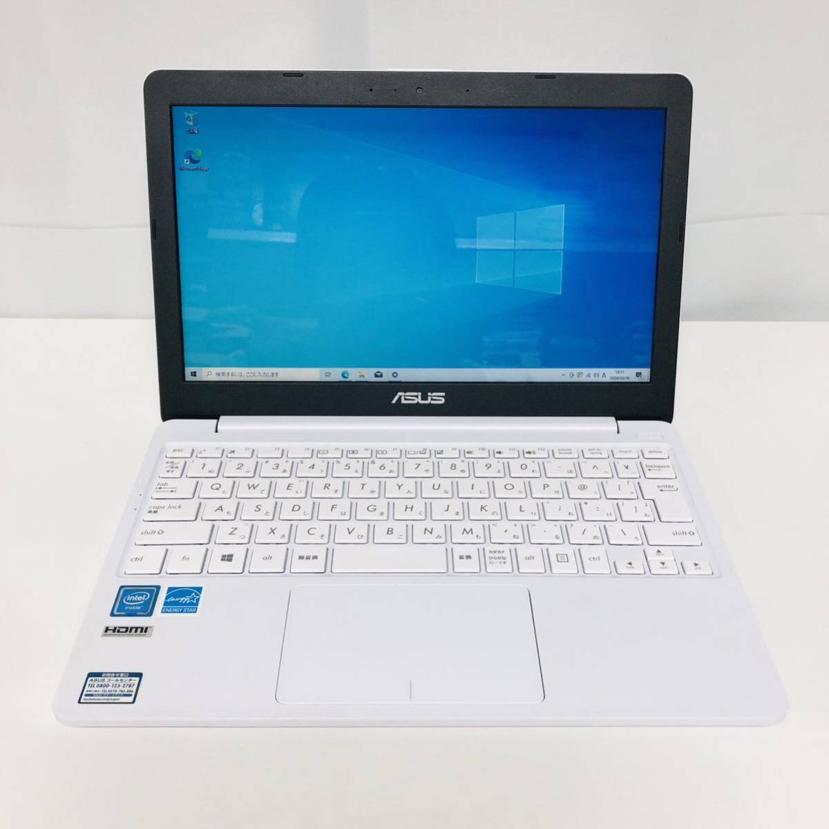 中古動作品 ジャンク 本体のみ ノートPC ASUS VivoBook E203NA-464W Celeron N3350 1.1GHz メモリ4GB eMMS64GB_画像1