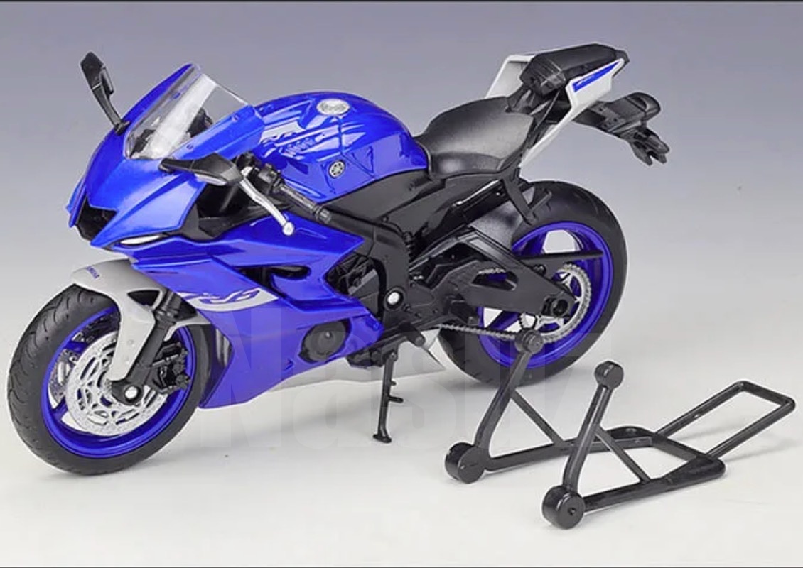 バイク YAMAHA YZF-R6 合金 1/12スケール ヤマハ ミニカー ミニチュア オートバイ 17.7cm 可動 自立式 ブルー ダイキャスト おもちゃ 399の画像4