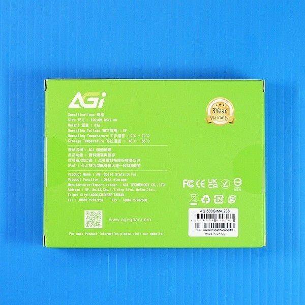 【SSD 512GB】AGI AI238 AGI500GIMAI238 w/USBケーブル