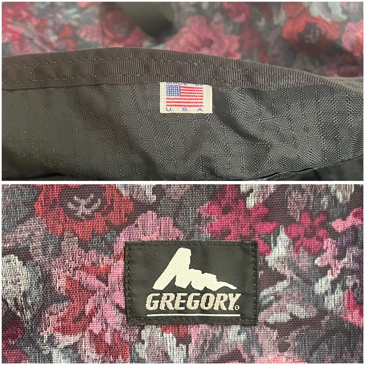 GREGORY グレゴリー ショルダーバッグ ガーデンタペストリー 旧ロゴ 花柄 アメリカ製 made in U.S.A. USA メッセンジャーバッグ_画像8