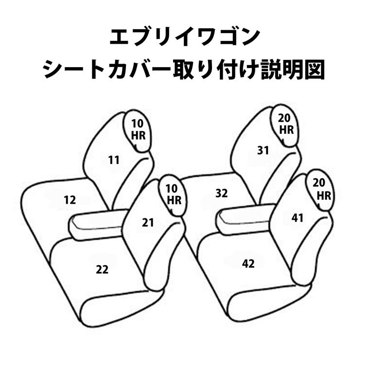 エブリイ　ワゴン DA17W レザー シートカバー ベージュ　フロント セカンド ライト ベージュレザーシートカバー_画像7