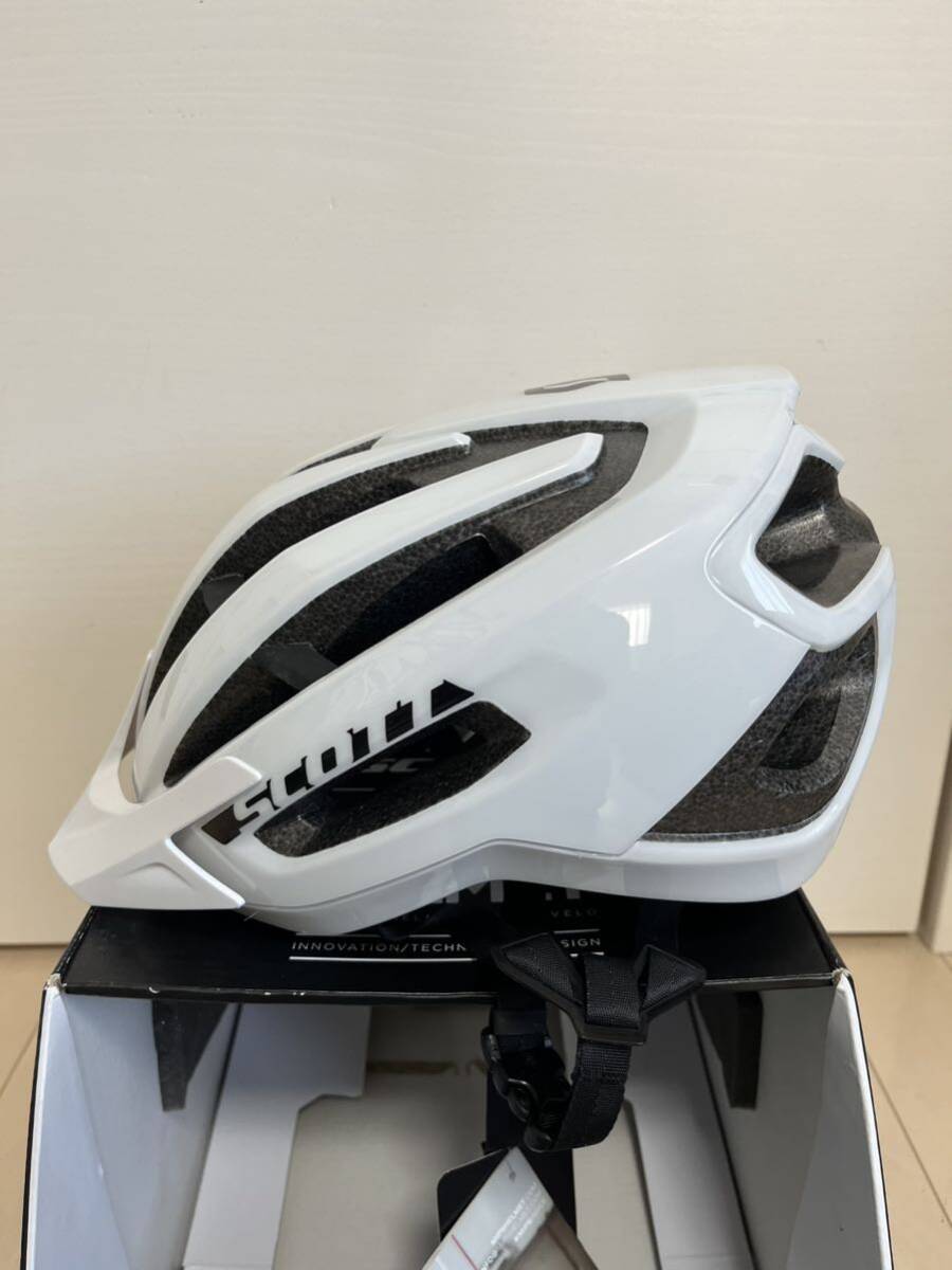【新品未使用】SCOTT スコットFUGA PLUS size L 59-61cm White 白 アジアンフィット ASIAN FIT バイクヘルメット BIKE HELMET の画像6