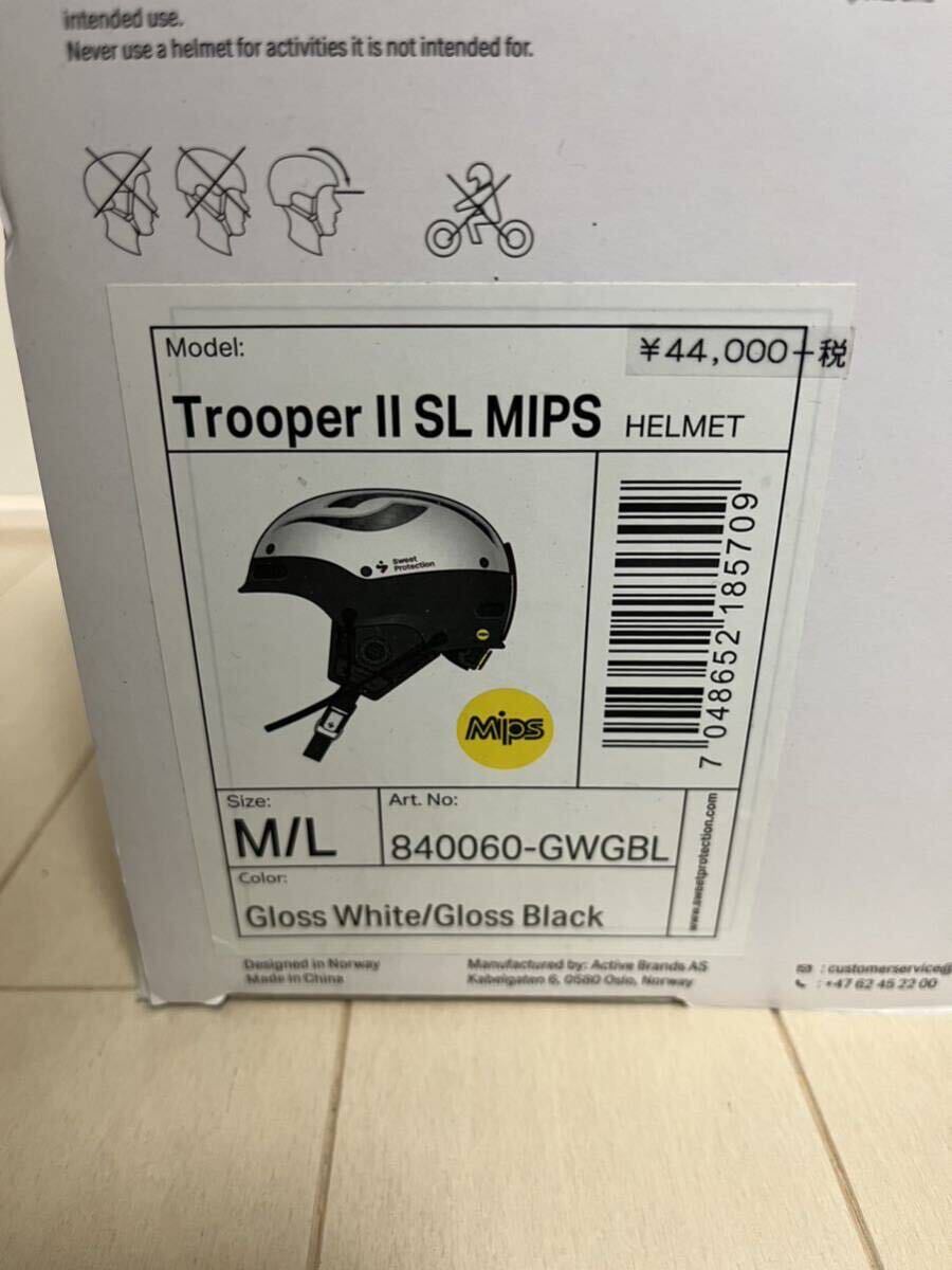 SWEET PROTECTION スウィートプロテクション Trooper II SL MIPS Gloss White/Gross Black スラローム用ヘルメット チンガード付属 M/L_画像8