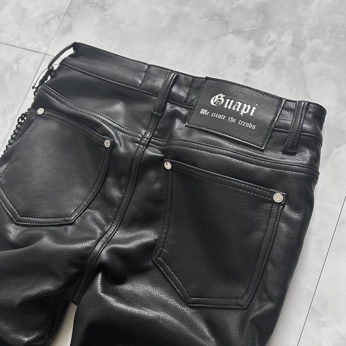 【GUAPI】SUPER STACKED LEATHER PANT 28 グアピ スーパー スタック レザーパンツ メイウェザー 着用 【GUAPI】SUPER STACKED LEATHER PANT 28 グアピ スーパー スタック レザーパンツ メイウェザー 着用