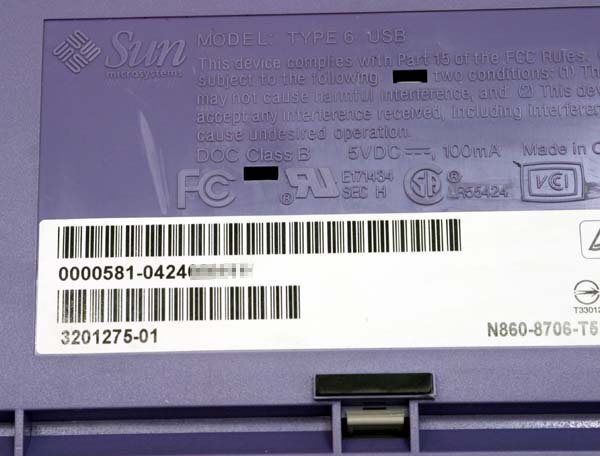 Sun X3538A Type6 USB英語キーボード 320-1273_画像2
