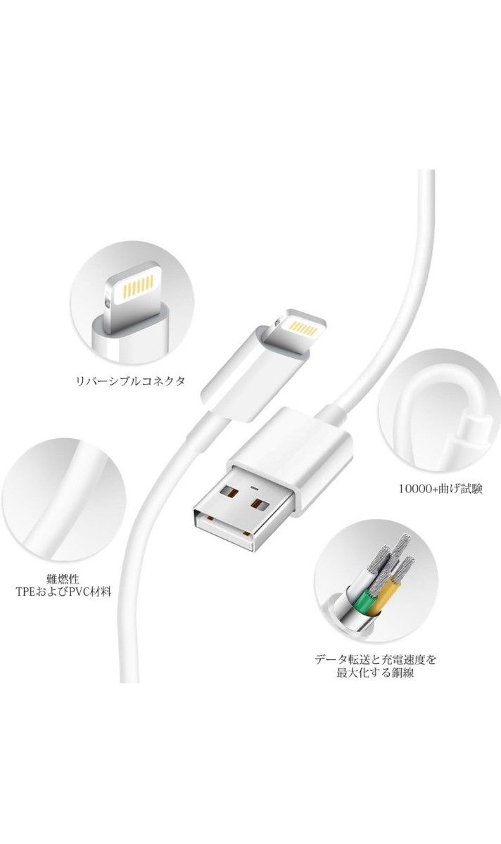 祭日値下げ iPhone 充電器 USB ライトニング ケーブル ACアダプター急速充電