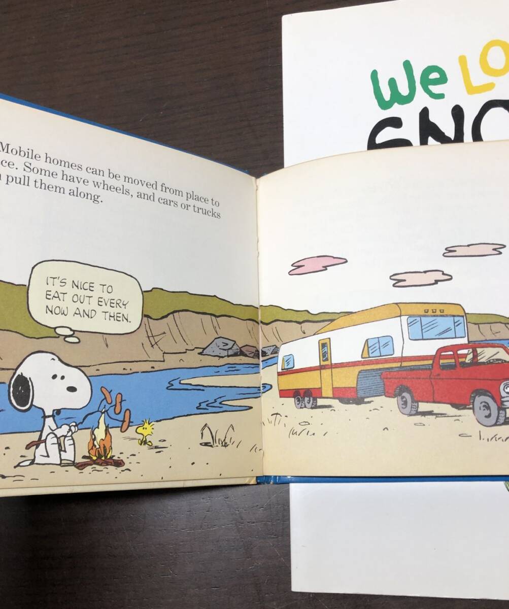 送料込! snoopy's facts fun book about houses スヌーピー 絵本 英語 1979年 ＋ We Love SNOOPY展 ピーナッツの50年 PEANUTS カタログ(Y49_画像3