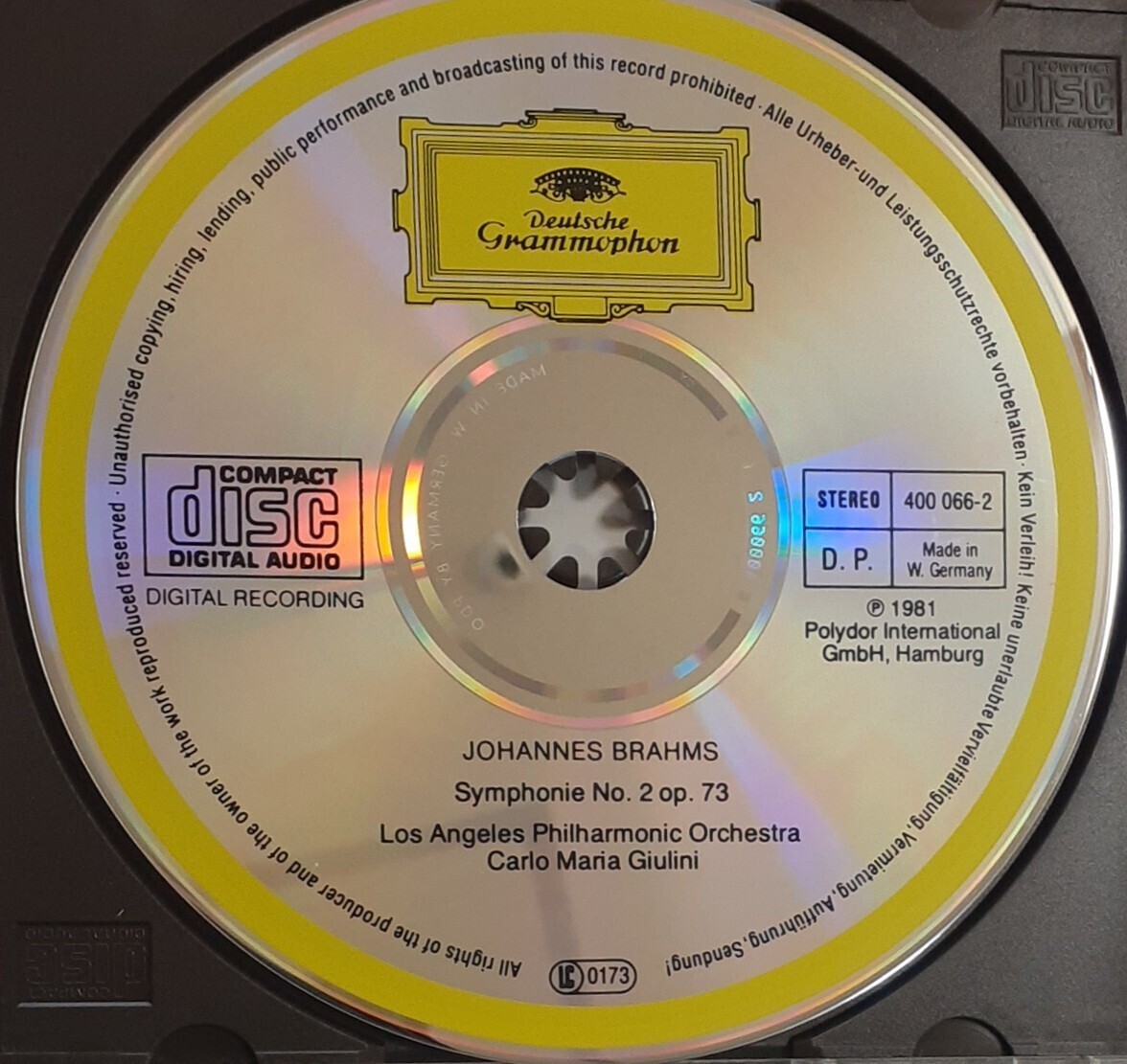 国内最初期盤CD:ジュリーニ/ブラームス交響曲第２番(国内盤、中古品、シール帯つき)の画像3