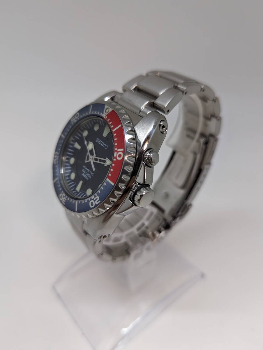 キャパシタ交換済 SEIKO キネティック SCUBA ペプシ 5M62-0BL0_画像3