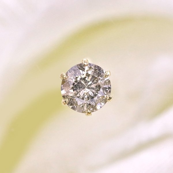 【新品・未使用】1円～最落無 天然ダイヤモンド 計0.58ct,K18YG 定番スタイル シンプル 6本爪 ダイヤモンド スタッドピアス_画像2