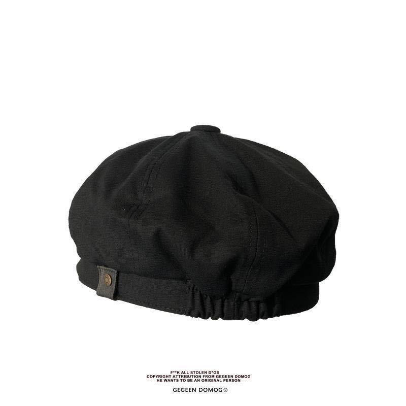 キャスケット ハンチング ユニセックス　黒 ブラック 帽子 ハット ベレー帽　無地 シンプル_画像4