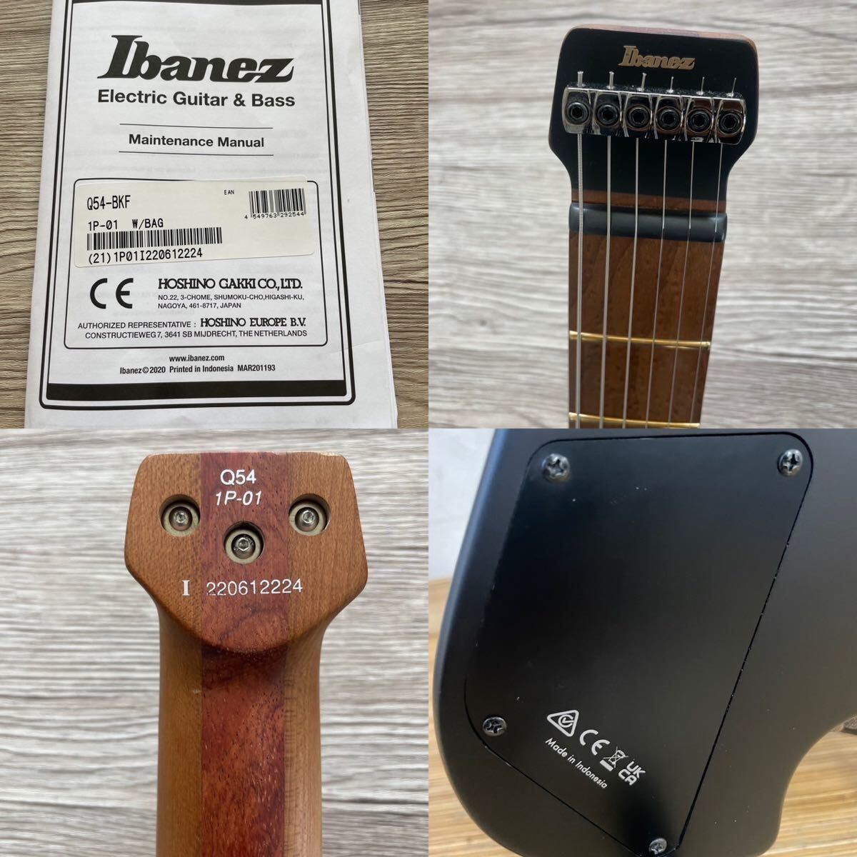 美品 Ibanez Q54-BKF (Black Flat) アイバニーズ ヘッドレスエレキギター ピックアップカスタム②【NK5425】_画像8