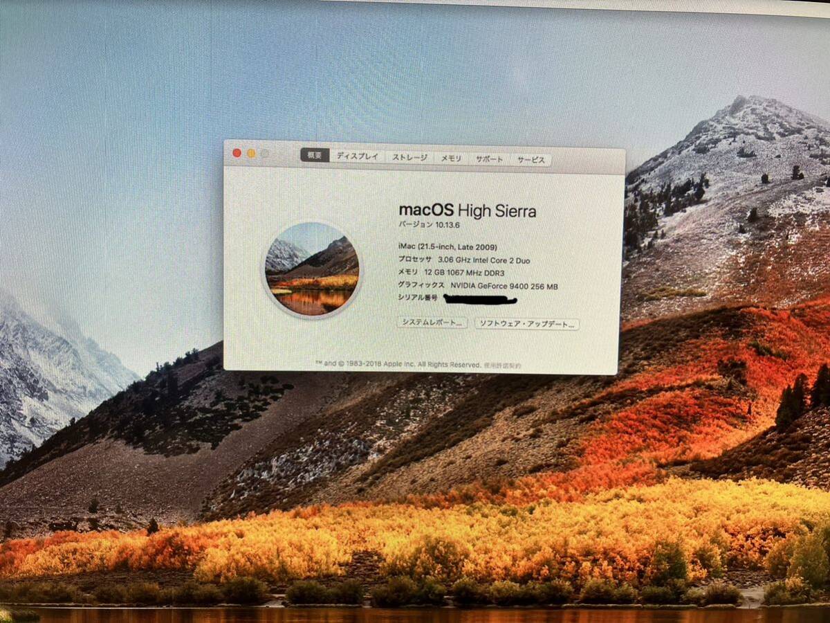 iMac 21.5インチ 3.06GHz MB950J/A 動作可　難ありジャンク扱い_画像3