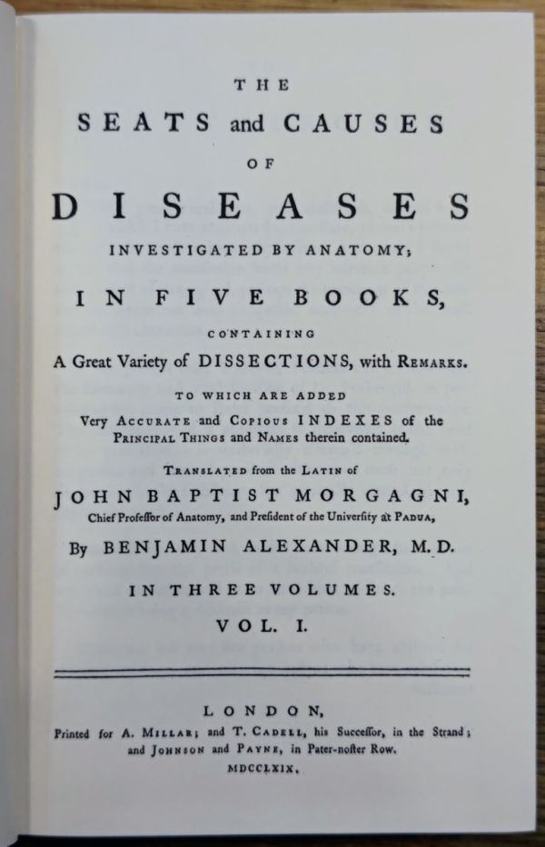 THE SEATS and CAUSES of DISEASES VOLUME 1~3/洋書/ THE CLASSICS OF MEDICINE LIBRARY /ディスプレイ/ MORGOGNI /モルガーニ/解剖学_画像3