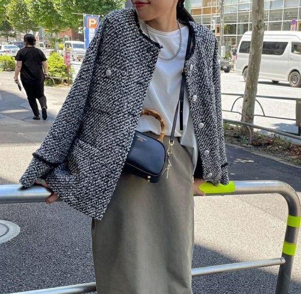 Loungedress ラウンジドレス ツイードジャケット ライトグレー Loungedress ラウンジドレス ツイードジャケット ライトグレー