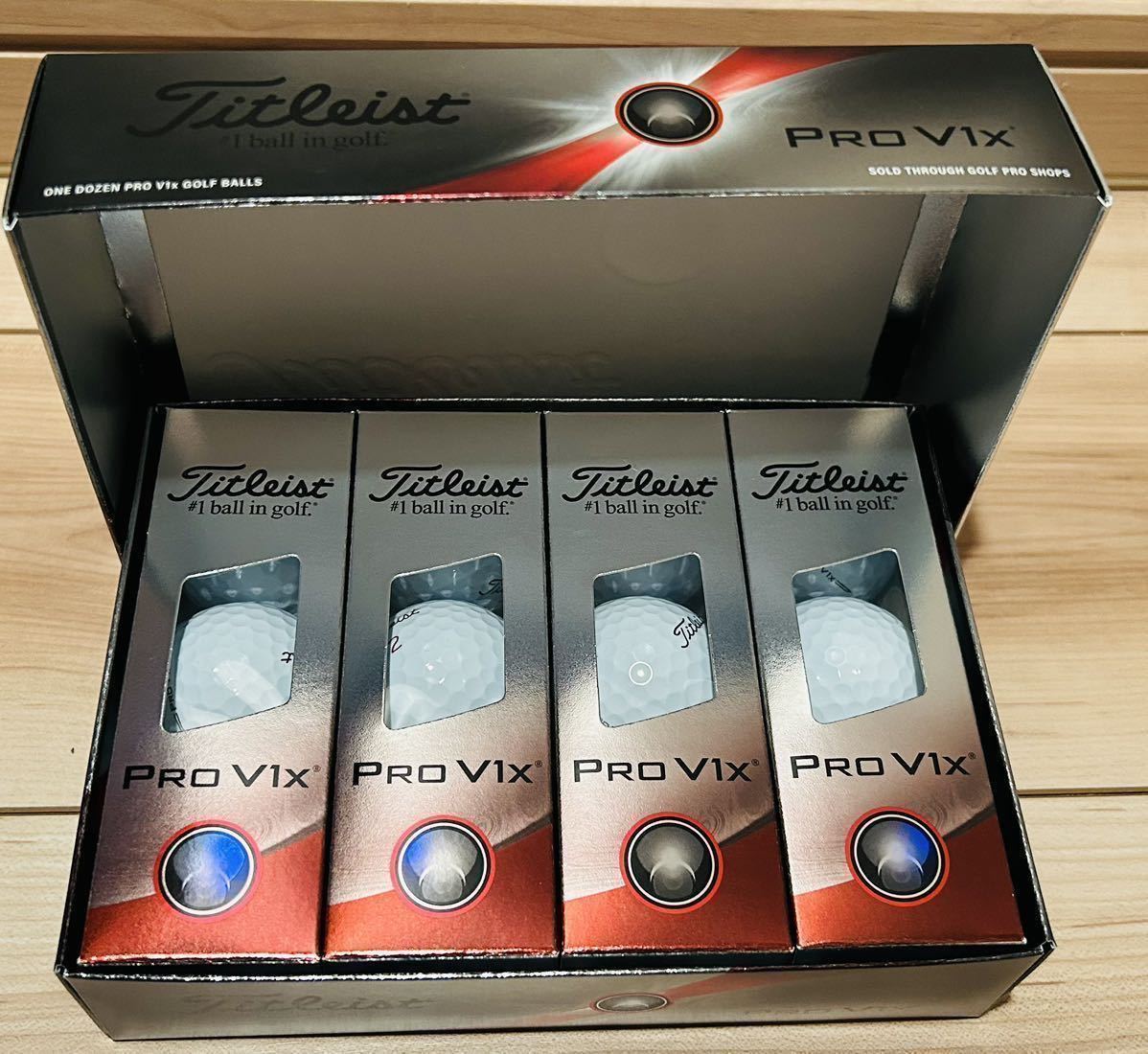 新品 タイトリスト Titleist ゴルフボール 2023 PRO V1x 1ダース 送料無料_画像2