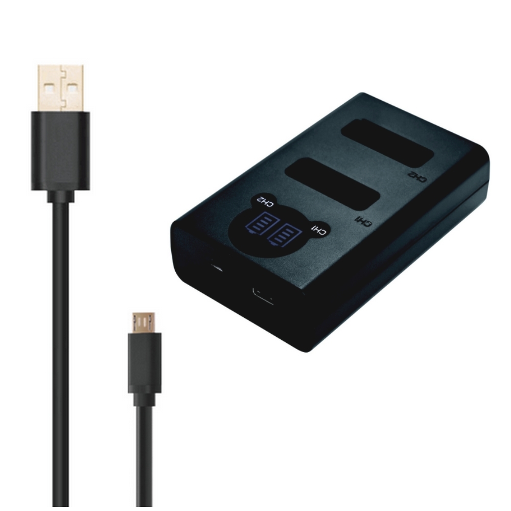 AHDBT-501 互換バッテリー 2個 & デュアル Type C USB 急速 互換充電器 バッテリーチャージャー GoPro ゴープロ HERO5 Black HERO8 Black の画像4