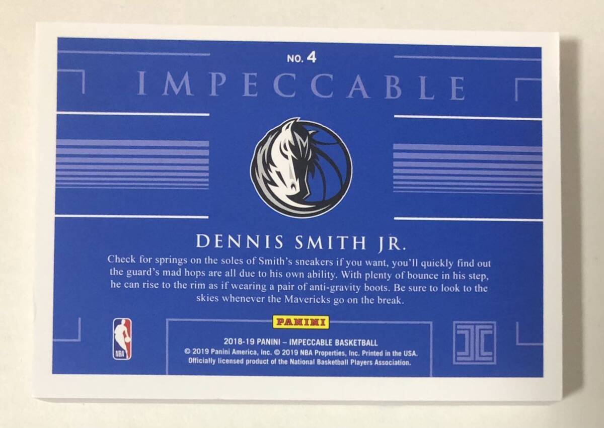 2018-19 impeccable Dennis Smith Jr. Silver 1 Troy Ounce #/22 Case Hit_画像2