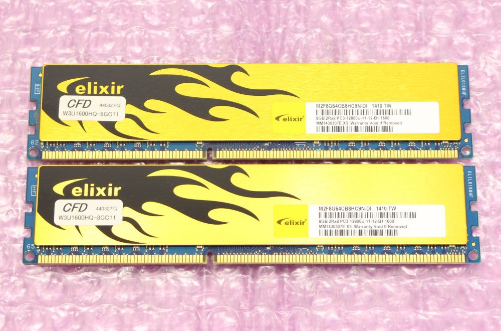 PC3-12800U(DDR3-1600)-8GB×2枚★合計16GB/elixir CFD_画像2