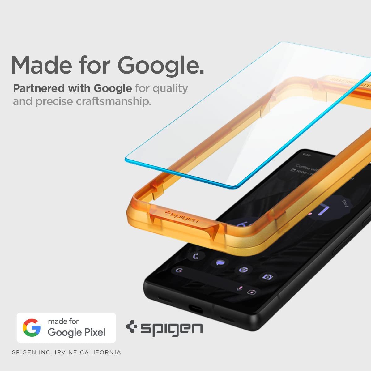 Spigen Google Pixel7a ガラスフィルム 2枚入 ガイド枠付き 保護フィルム AlignMaster AGL05968の画像3
